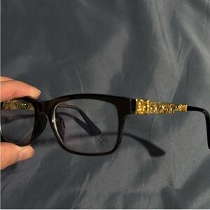 Chrome Hearts Black and Gold Men's Glasses